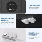 Vitrina de Cristal de 4 Niveles con Luces LED, Vitrina de Coleccionismo con Puertos de Carga y Sensor de Movimiento, Estantes de Almacenamiento para Coleccionables