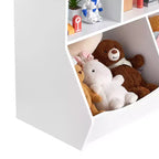 Estantería de almacenamiento de juguetes para niños con 5 compartimentos, organizador de juguetes de madera para habitación de niños, sala de juegos, guardería y jardín de infancia, color blanco