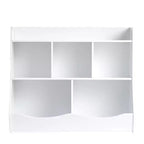 Estantería de almacenamiento de juguetes para niños con 5 compartimentos, organizador de juguetes de madera para habitación de niños, sala de juegos, guardería y jardín de infancia, color blanco
