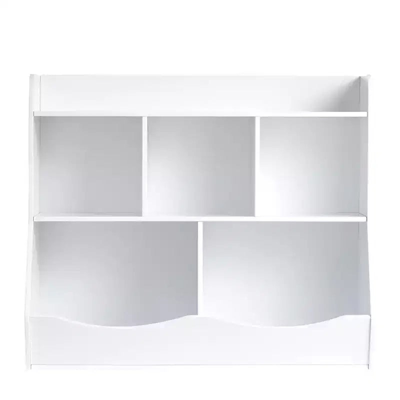 Estantería de almacenamiento de juguetes para niños con 5 compartimentos, organizador de juguetes de madera para habitación de niños, sala de juegos, guardería y jardín de infancia, color blanco