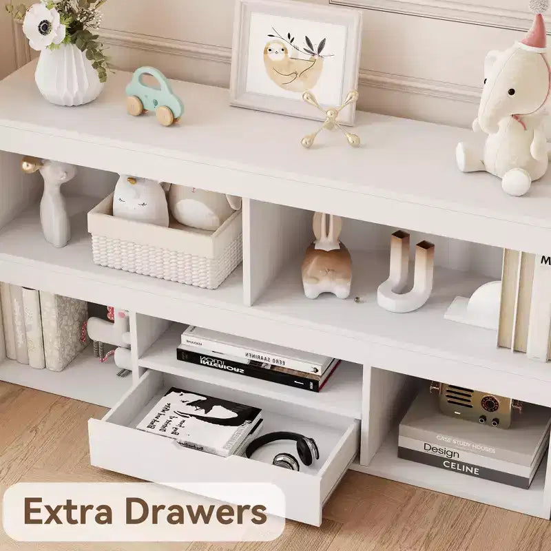 Estantería de madera para niños, estantería Montessori de 5 secciones, mueble organizador de juguetes, estantería de 2 niveles para habitación de niños, guardería, aula, sala de juegos
