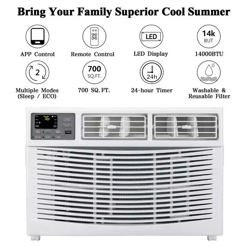 Karl Home 14000 BTU Wi-Fi Enabled Portable All-in-One Window Air Conditioner