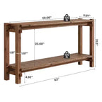 GDFStudio Nikolai Mesa Consola de Vestíbulo Rectangular de Madera Rústica de 2 Niveles