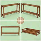 GDFStudio Nikolai Mesa Consola de Vestíbulo Rectangular de Madera Rústica de 2 Niveles