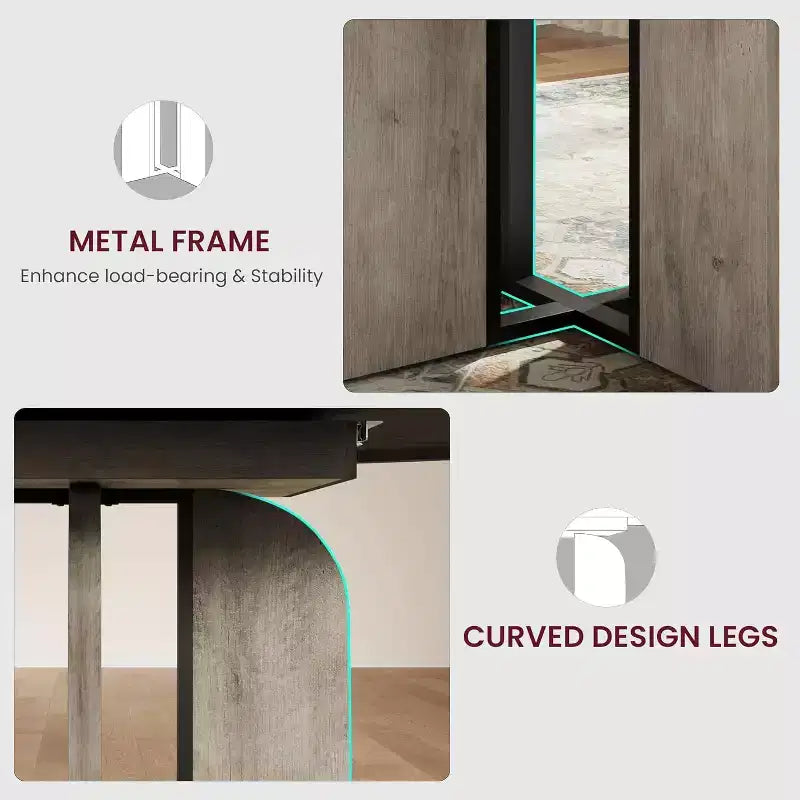 Mesa de comedor extensible de 47 a 63 pulgadas para 4-8 personas, mesa de cocina redonda de madera con patas más anchas, mesa de comedor extensible moderna sin sillas, nogal