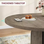 Mesa de comedor extensible de 47 a 63 pulgadas para 4-8 personas, mesa de cocina redonda de madera con patas más anchas, mesa de comedor extensible moderna sin sillas, nogal