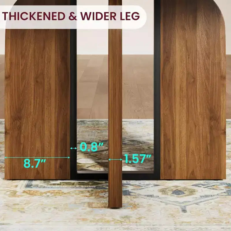 Mesa de comedor extensible de 47 a 63 pulgadas para 4-8 personas, mesa de cocina redonda de madera con patas más anchas, mesa de comedor extensible moderna sin sillas, nogal
