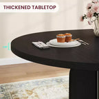 Mesa de comedor extensible de 47 a 63 pulgadas para 4-8 personas, mesa de cocina redonda de madera con patas más anchas, mesa de comedor extensible moderna sin sillas, nogal