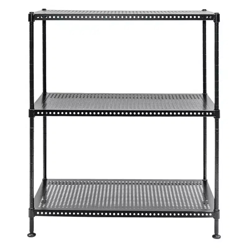 Estantería metálica perforada de 3 niveles, servicio estándar, 12p x 24a x 28h