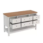 Isla de cocina independiente Walker Edison con 6 cajones