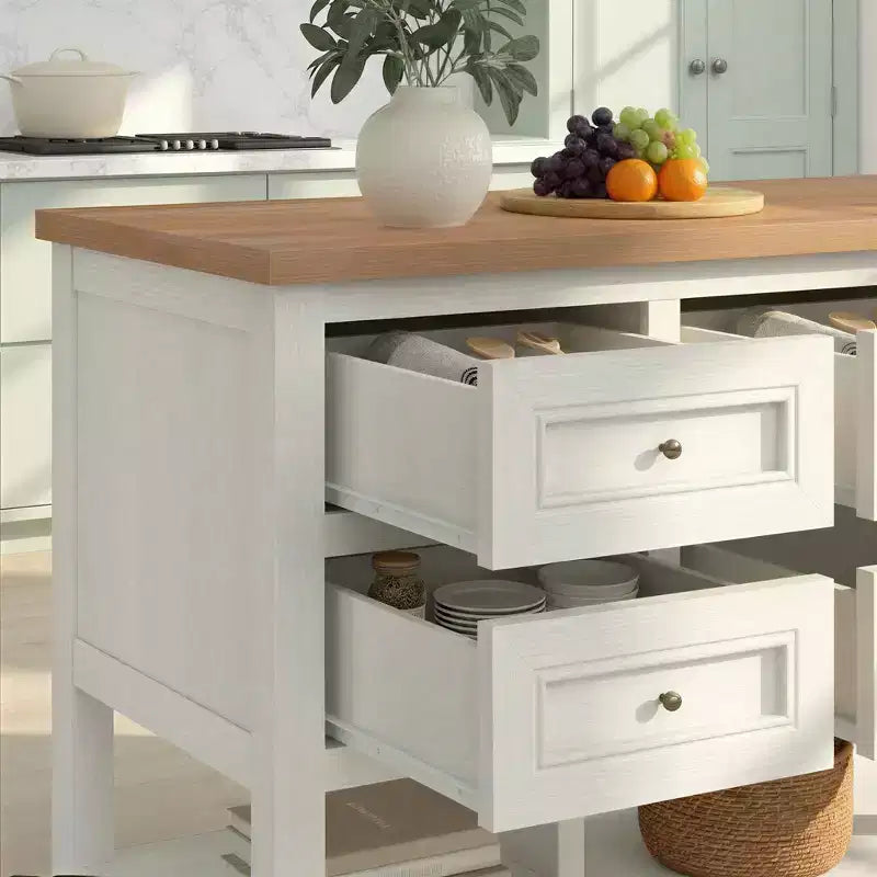 Isla de cocina independiente Walker Edison con 6 cajones