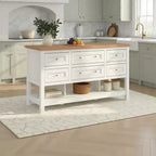 Isla de cocina independiente Walker Edison con 6 cajones
