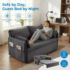 Sofá cama convertible Mjkone con respaldo ajustable, forro polar burbuja, gris