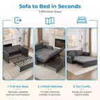 Sofá cama convertible Mjkone con respaldo ajustable, forro polar burbuja, gris