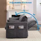 Sofá cama convertible Mjkone con respaldo ajustable, forro polar burbuja, gris