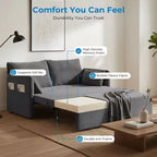 Sofá cama convertible Mjkone con respaldo ajustable, forro polar burbuja, gris
