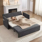 Sofá cama convertible Mjkone con respaldo ajustable, forro polar burbuja, gris