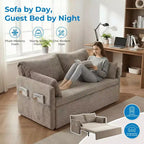 Sofá cama convertible Mjkone con respaldo ajustable, forro polar burbuja, gris