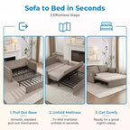 Sofá cama convertible Mjkone con respaldo ajustable, forro polar burbuja, gris