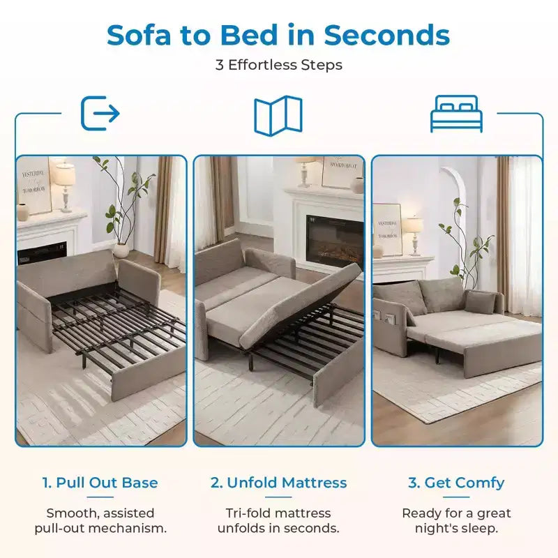 Sofá cama convertible Mjkone con respaldo ajustable, forro polar burbuja, gris