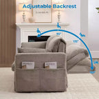 Sofá cama convertible Mjkone con respaldo ajustable, forro polar burbuja, gris