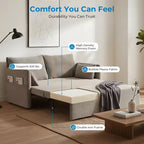Sofá cama convertible Mjkone con respaldo ajustable, forro polar burbuja, gris