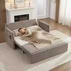 Sofá cama convertible Mjkone con respaldo ajustable, forro polar burbuja, gris