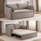 Mjkone Convertible Sofa Bed with Adjustable Backrest, Bubble Fleece, Grey