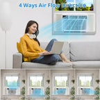 8,000 Btu Window Air Conditioner, Cools Up to 350 Sq. Ft with Cooling, 3 Fan Speed, Window-Mounted Room Ac Window Unit with Remote, Easy Install Kit