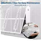 8000 BTU Window Air Conditioner Unit with Remote Control, Cools Rooms Up to 350 Sq ft, 3 Cooling & Fan Speeds Quiet Operation, Digital Display