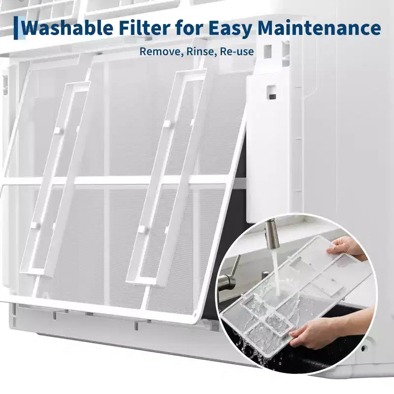 8000 BTU Window Air Conditioner Unit with Remote Control, Cools Rooms Up to 350 Sq ft, 3 Cooling & Fan Speeds Quiet Operation, Digital Display