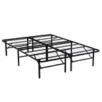 Base de cama de plataforma metálica plegable Bellemave, 14 láminas de acero de alta resistencia, no necesita somier, fácil montaje, almacenamiento debajo de la cama, negro, tamaño Queen/King