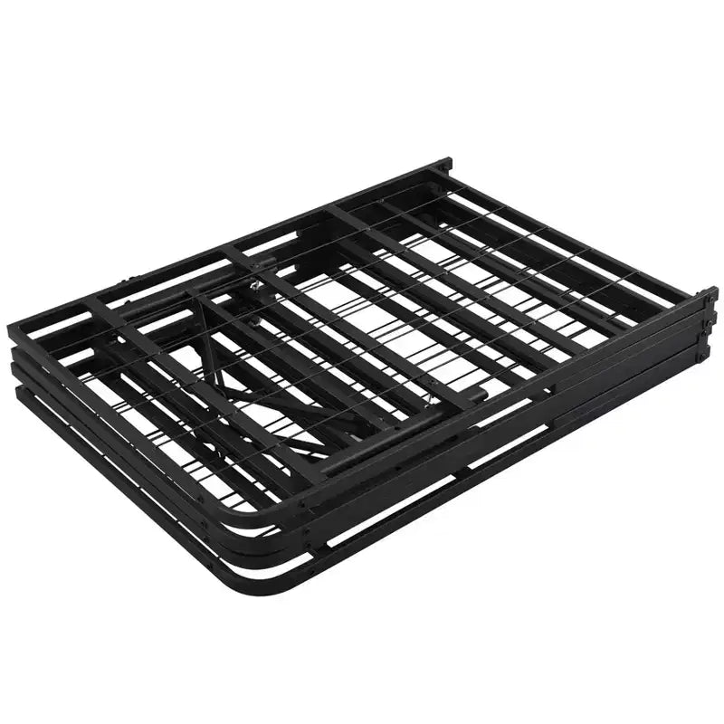 Base de cama de plataforma metálica plegable Bellemave, 14 láminas de acero de alta resistencia, no necesita somier, fácil montaje, almacenamiento debajo de la cama, negro, tamaño Queen/King