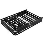 Base de cama de plataforma metálica plegable Bellemave, 14 láminas de acero de alta resistencia, no necesita somier, fácil montaje, almacenamiento debajo de la cama, negro, tamaño Queen/King