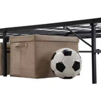 Base de cama de plataforma metálica plegable Bellemave, 14 láminas de acero de alta resistencia, no necesita somier, fácil montaje, almacenamiento debajo de la cama, negro, tamaño Queen/King