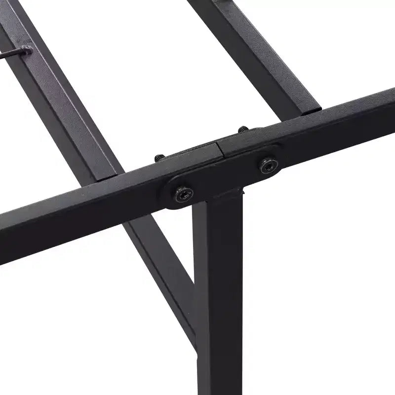 Base de cama de plataforma metálica plegable Bellemave, 14 láminas de acero de alta resistencia, no necesita somier, fácil montaje, almacenamiento debajo de la cama, negro, tamaño Queen/King