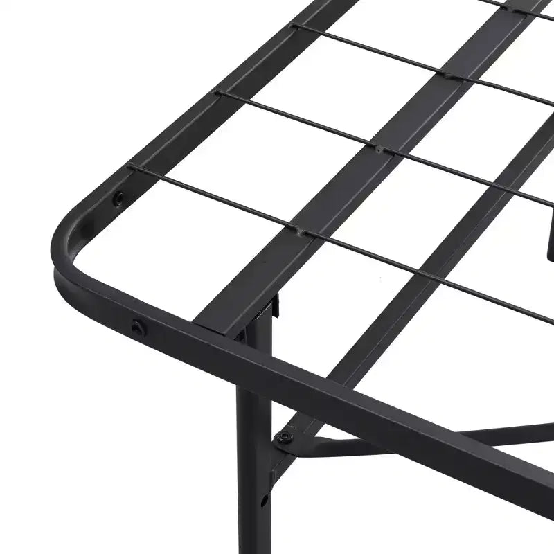 Base de cama de plataforma metálica plegable Bellemave, 14 láminas de acero de alta resistencia, no necesita somier, fácil montaje, almacenamiento debajo de la cama, negro, tamaño Queen/King