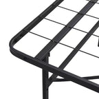 Base de cama de plataforma metálica plegable Bellemave, 14 láminas de acero de alta resistencia, no necesita somier, fácil montaje, almacenamiento debajo de la cama, negro, tamaño Queen/King