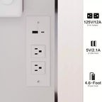 Tocador de lujo de 17 pulgadas con espejo de cuerpo entero con gabinete e iluminación, almacenamiento en gabinete, centro de energía incorporado, soporte para secador de pelo y taburete