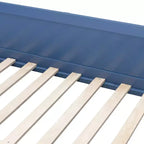 Cama alta de madera de tamaño completo con escritorio, estante de almacenamiento, sofá convertible, luz LED, marco de cama que ahorra espacio - ModernLuxe