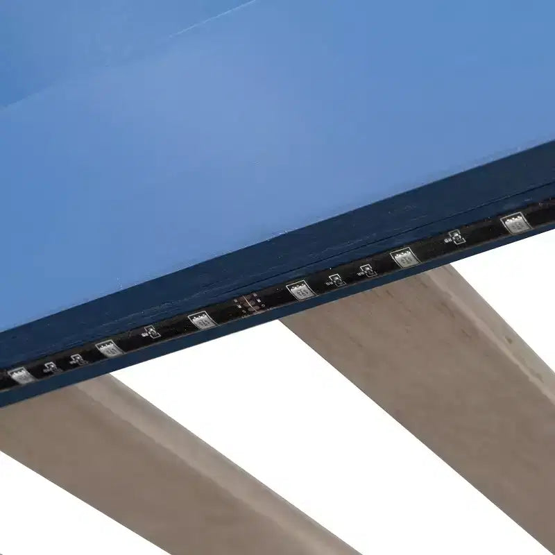 Cama alta de madera de tamaño completo con escritorio, estante de almacenamiento, sofá convertible, luz LED, marco de cama que ahorra espacio - ModernLuxe