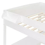 Cama alta de madera de tamaño completo con escritorio, estante de almacenamiento, sofá convertible, luz LED, marco de cama que ahorra espacio - ModernLuxe