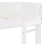 Cama alta de madera de tamaño completo con escritorio, estante de almacenamiento, sofá convertible, luz LED, marco de cama que ahorra espacio - ModernLuxe