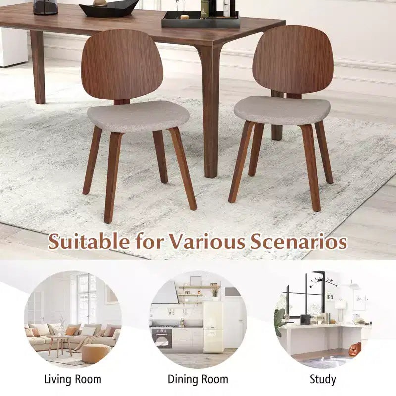 Costway Juego de 2/4 sillas de comedor modernas, sillas de cocina de chenilla sin brazos, sillas auxiliares de comedor
