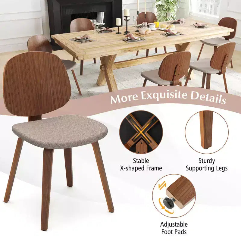 Costway Juego de 2/4 sillas de comedor modernas, sillas de cocina de chenilla sin brazos, sillas auxiliares de comedor