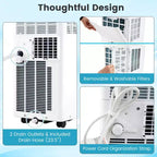 Costway 8200/10000 BTU Portable Air Conditioner 3-in-1 Floor AC Unit with Fan & Dehumidifier