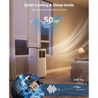 Portable Air Conditioner, 8000 BTU Quiet Cooling with Remote, Ventless Design & Auto Evaporation, for Large Room, Stand Up AC Unit.