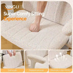 Silla VINGLI Criss Cross con Brazos Abatibles Ajustables, Silla de Piernas Cruzadas con Ruedas, Silla de Oficina Extra Ancha, Silla de Escritorio para Oficina en Casa, Tocador