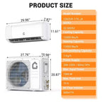 12,000 BTU Mini Split Air Conditioner,22 SEER2,750 Sq.Ft Cooling/Heating,Smart Inverter,Alexa WiFi Control, 5 Modes (Cool/Heat/Dehumid/Fan/Sleep)