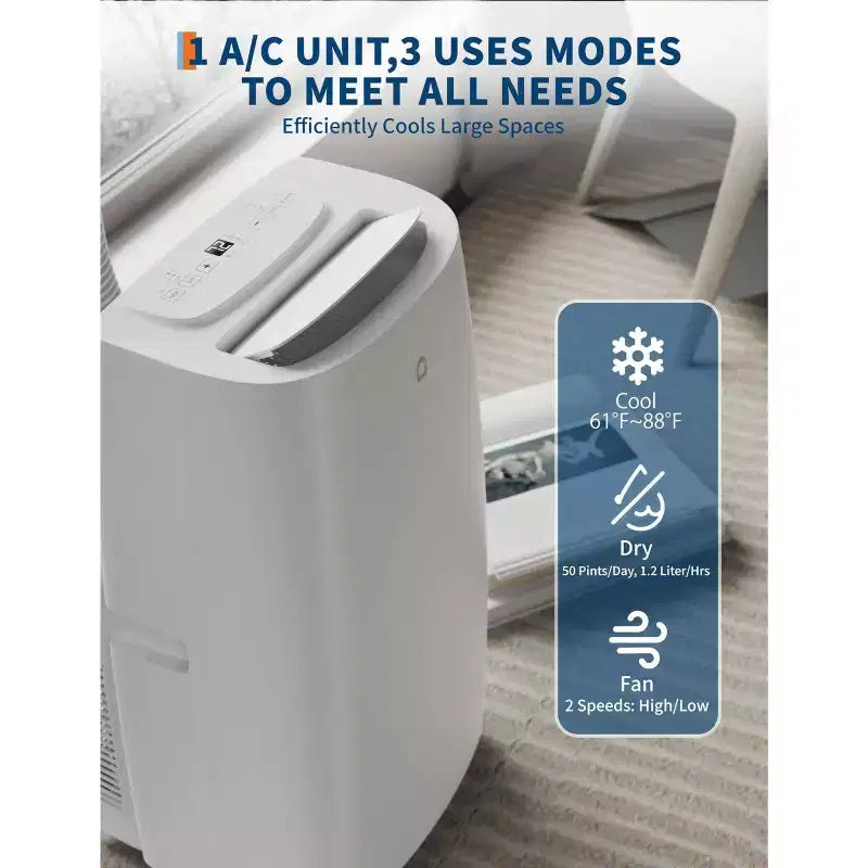 Portable Air Conditioner, 14000 BTU Dual Hose Portable Air Conditioner and Heating, Inverter Ac Unit for 750 Sq ft